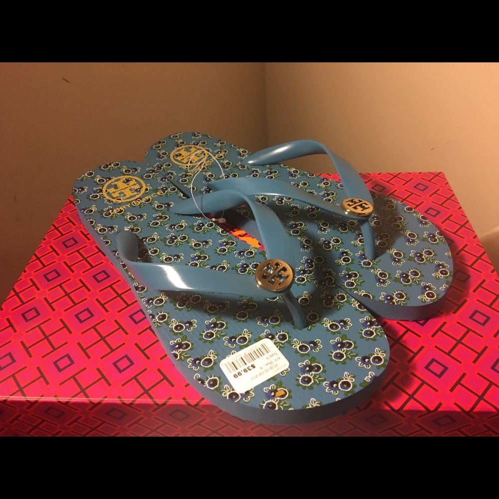 Tory Burch flip flop pvc 414 blue/A size 9